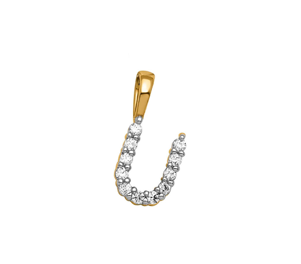 Ingrid Yellow Gold and Diamond Initial Pendants