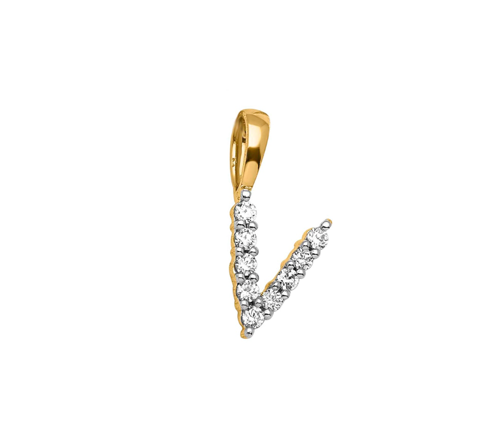 Ingrid Yellow Gold and Diamond Initial Pendants