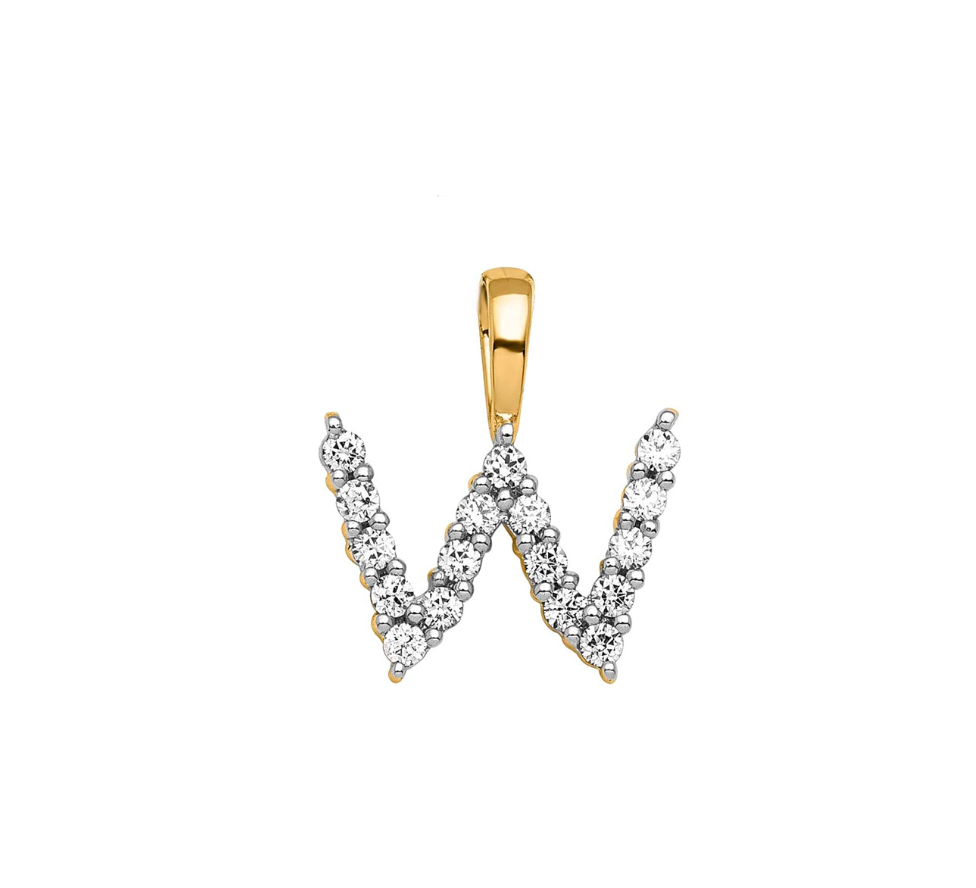Ingrid Yellow Gold and Diamond Initial Pendants