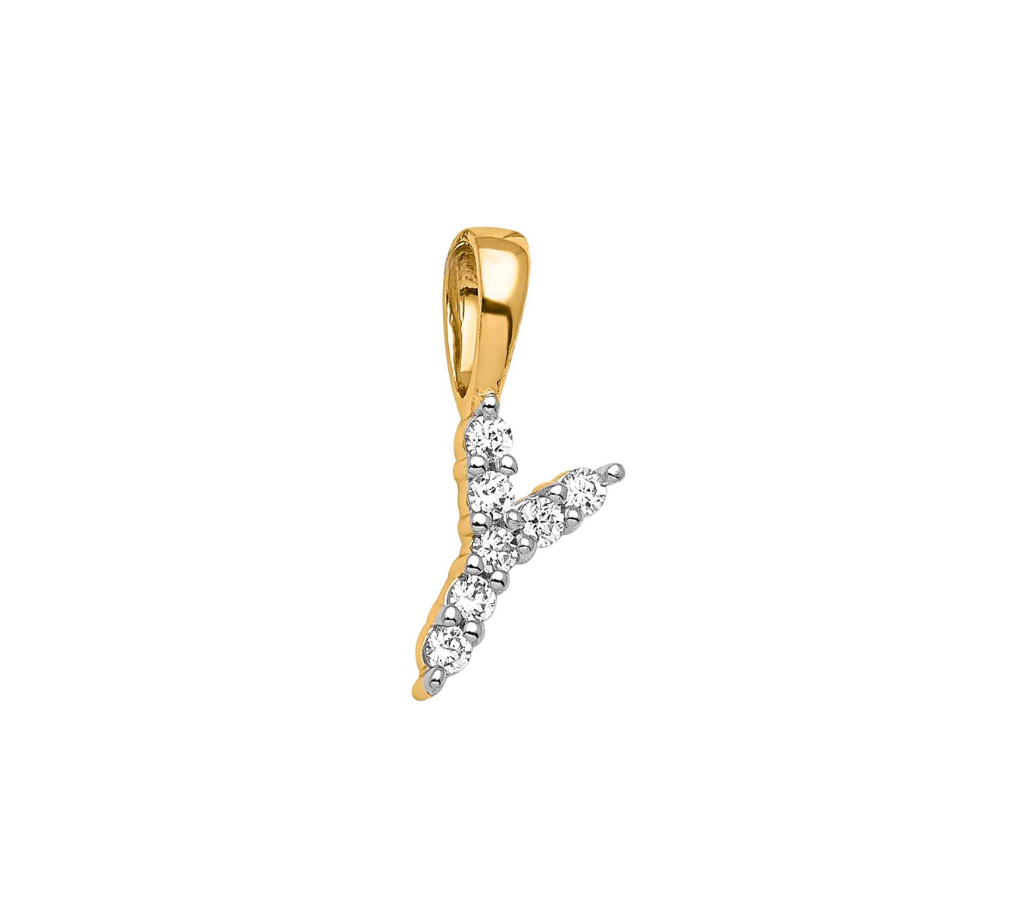Ingrid Yellow Gold and Diamond Initial Pendants