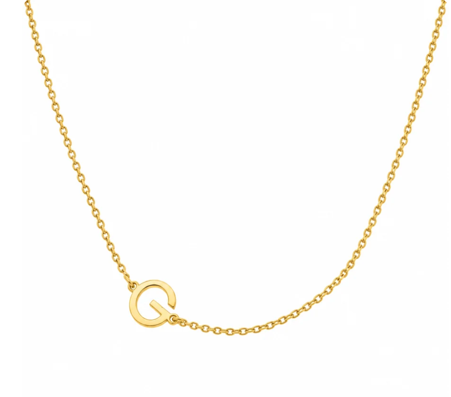 Antonia Solid Gold Initial Necklace 40-45cm