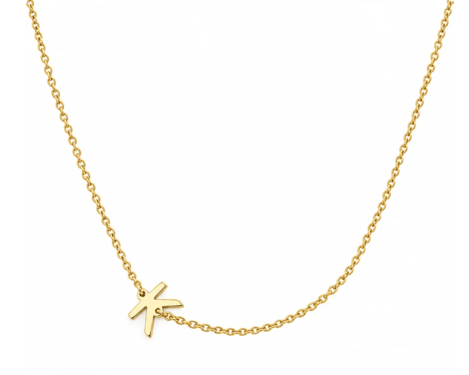 Antonia Solid Gold Initial Necklace 40-45cm