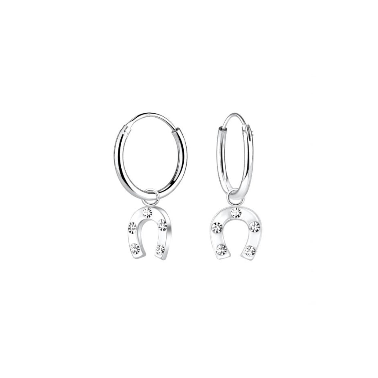 Heidi Sterling Silver Dazzling Horseshoe Huggies - Caesar Loves Ava