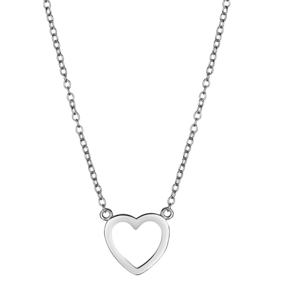 Harper Sterling Silver Open Heart Necklace - Caesar Loves Ava