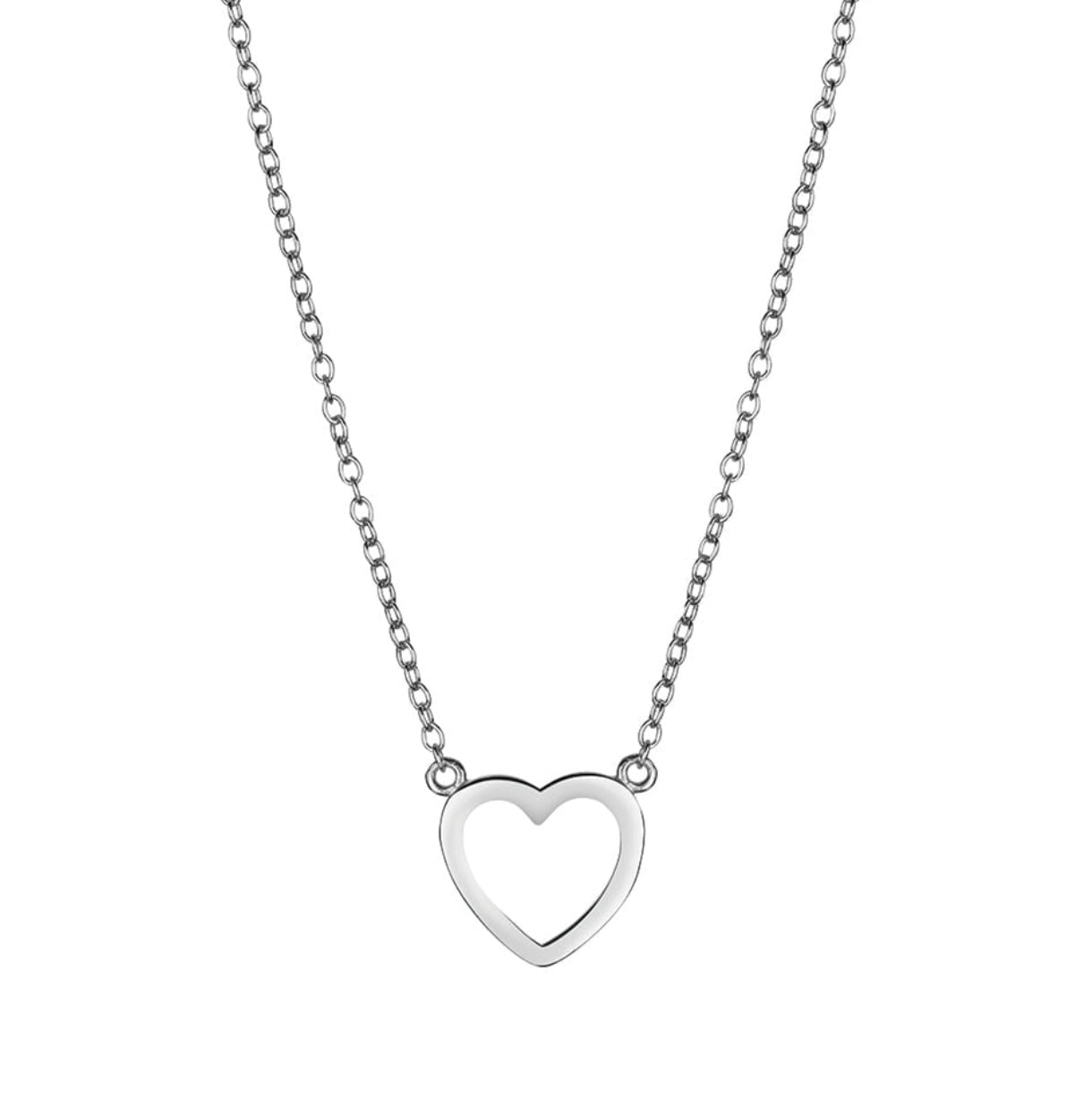 Harper Sterling Silver Open Heart Necklace - Caesar Loves Ava