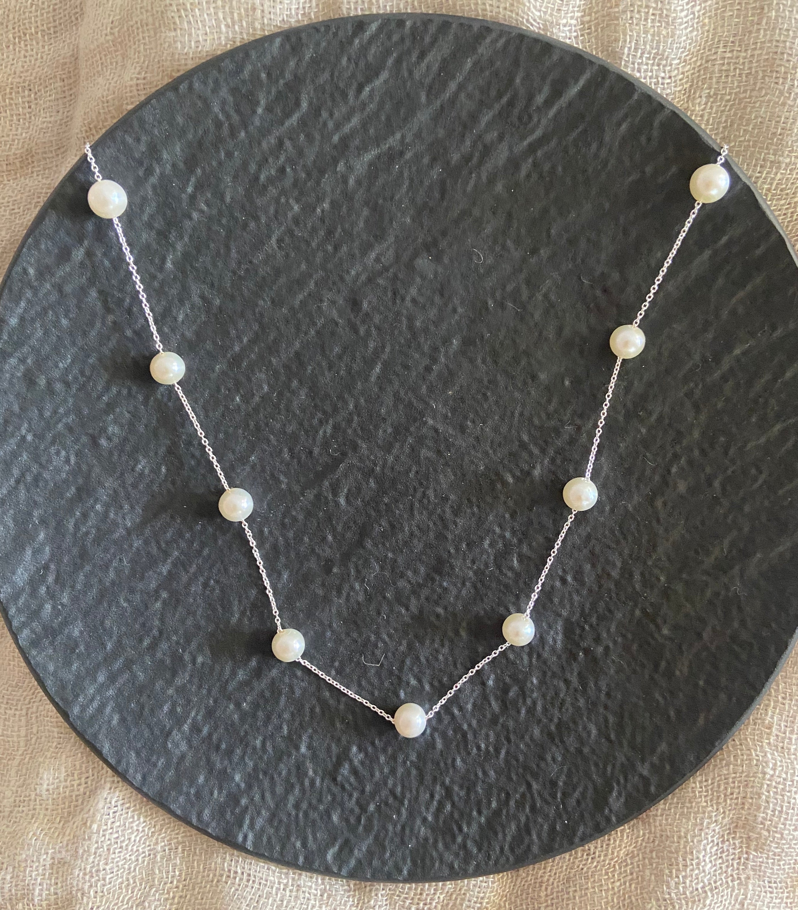 Annalise Sterling Silver and Freshwater Pearl Necklace Caesar