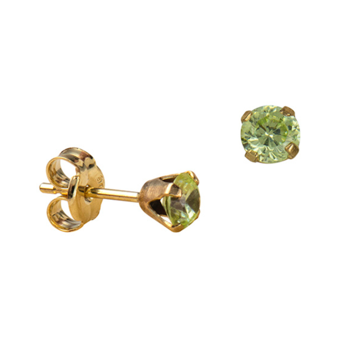 4mm Solid Yellow Gold Birthstone Studs - Caesar Loves Ava