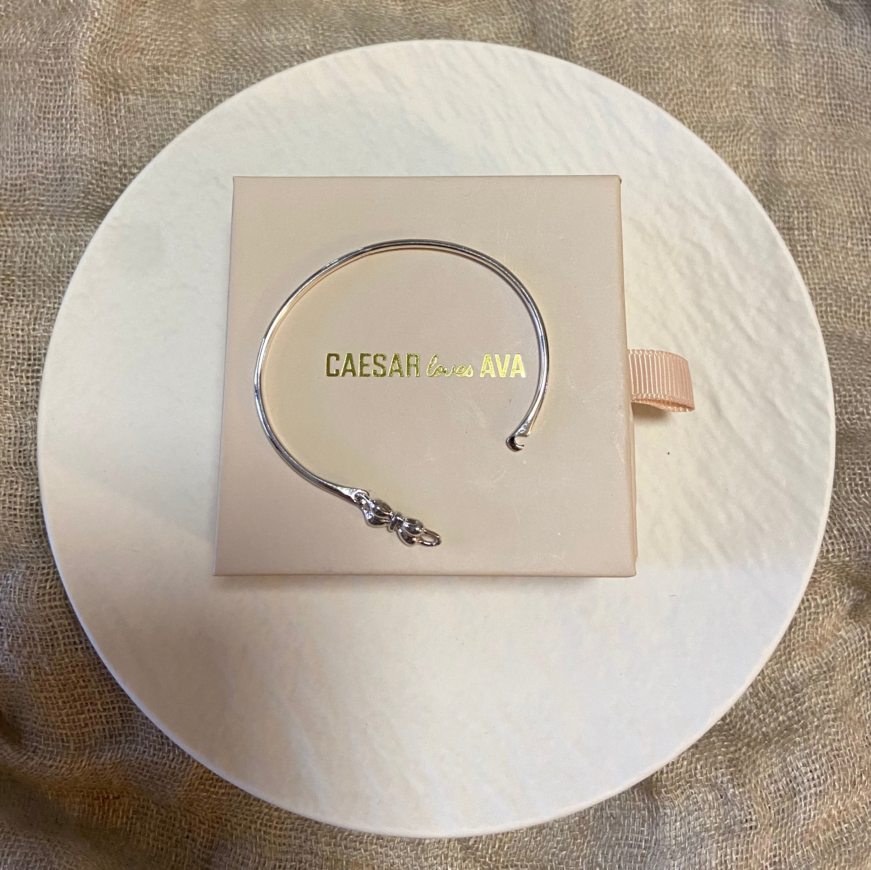Maxine Sterling Silver Opening Baby Bangle - Caesar Loves Ava