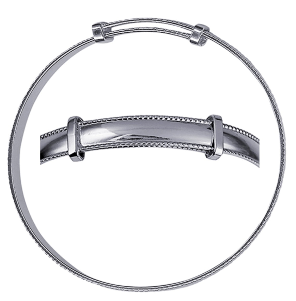 Silver Rope Edge Jordan Sterling Silver Rope Edge Expandable Bangle