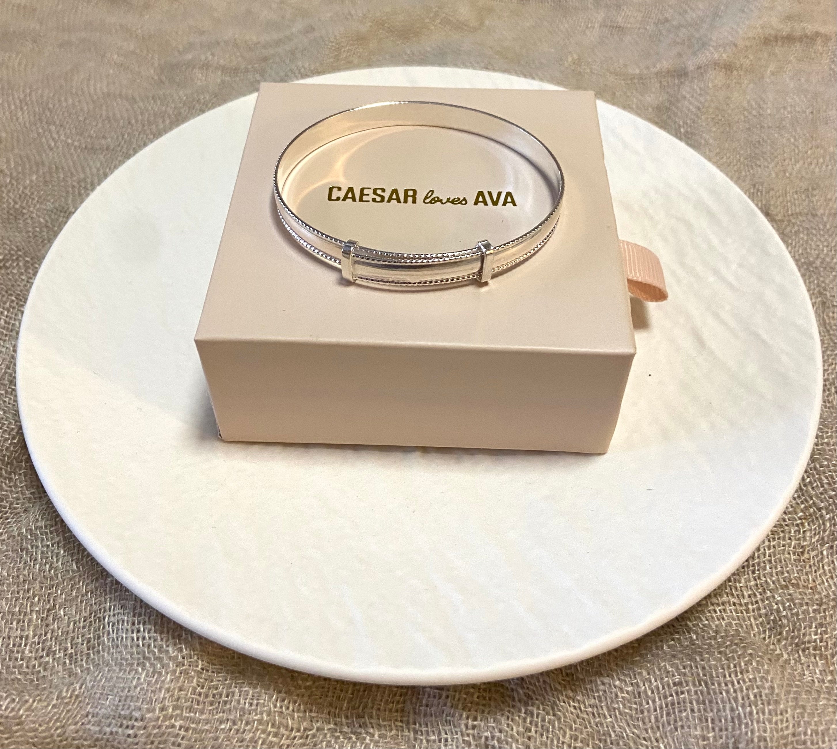 Jordan Sterling Silver Rope Edge Expandable Bangle - Caesar Loves Ava