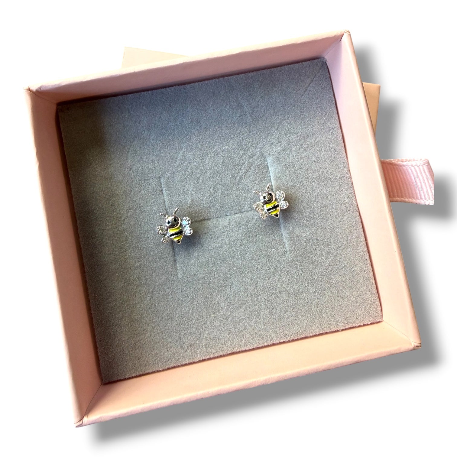 Briar Sterling Silver and Enamel Bee Stud Earrings - Caesar Loves Ava