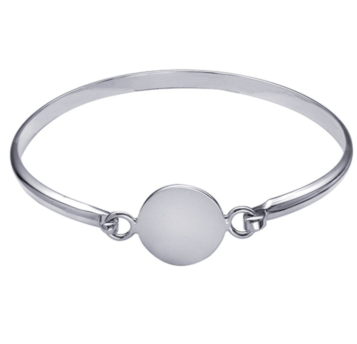 Ash Sterling Silver Engravable Round Opening Bangle - Caesar Loves Ava