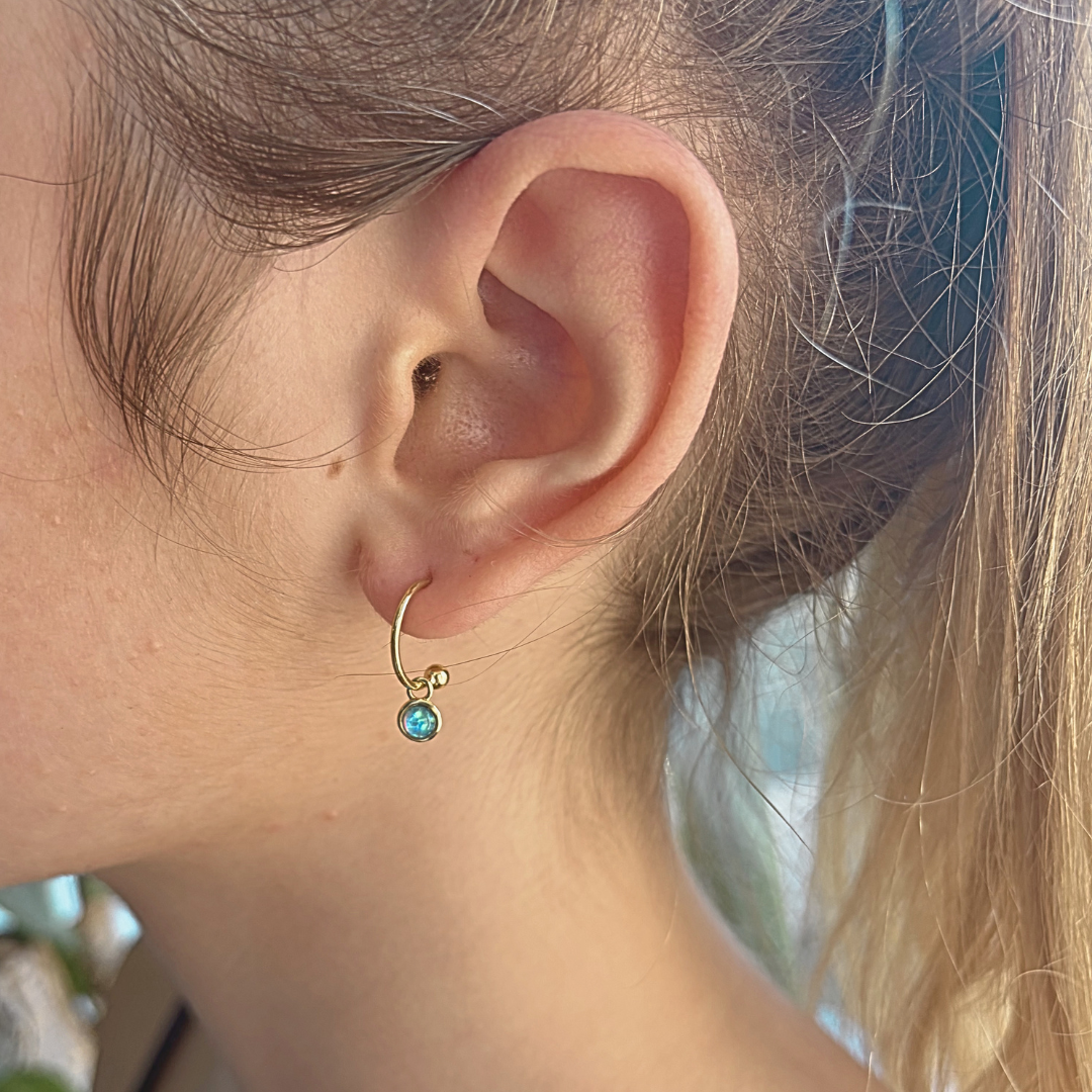 Ella Gold Plated Silver Opalite Earrings