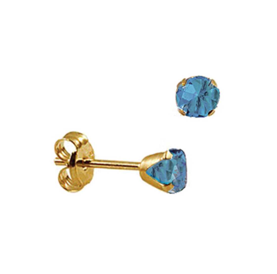 4mm Solid Yellow Gold Birthstone Studs - Caesar Loves Ava