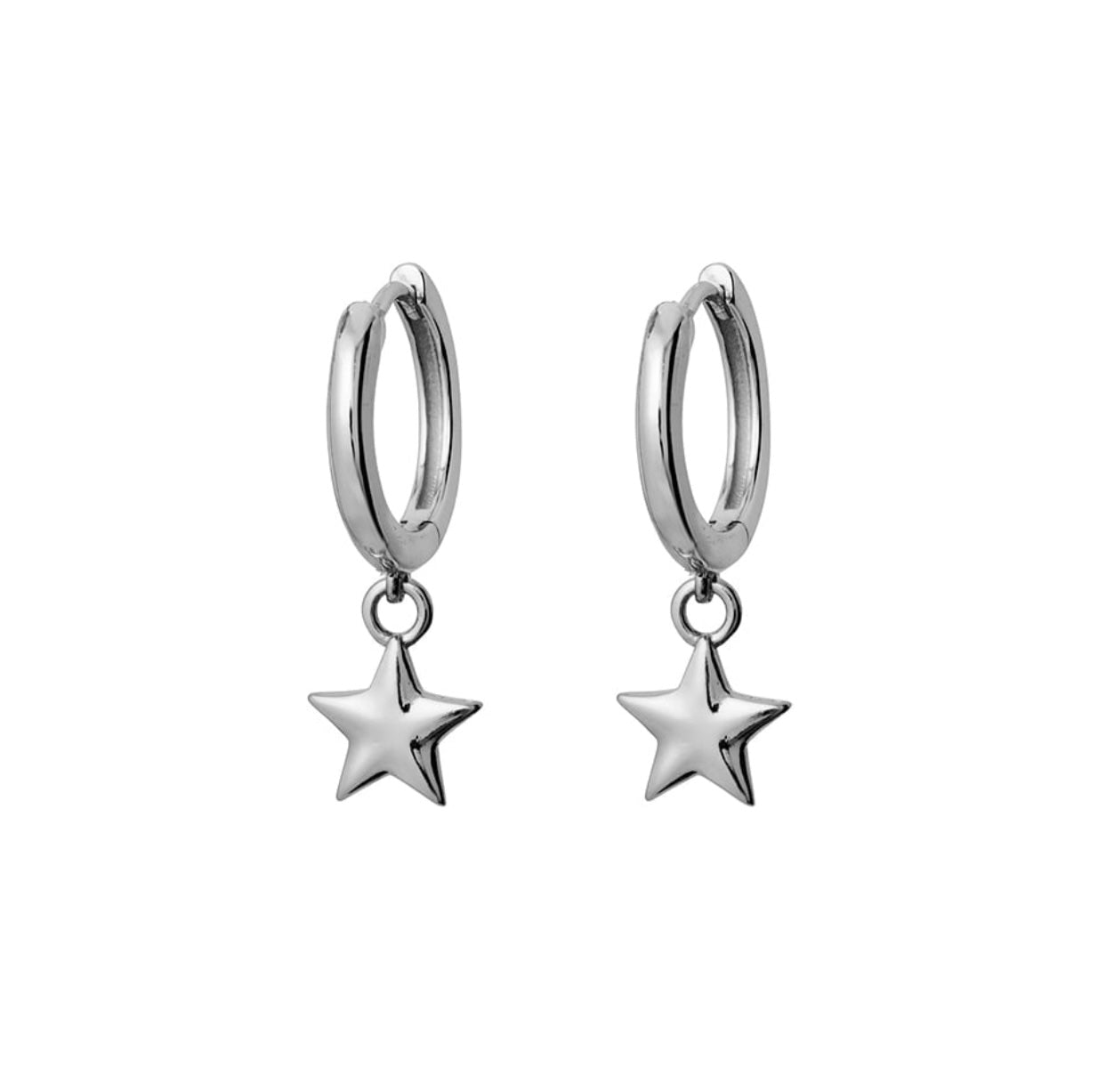 Celeste Sterling Silver and Gold Plated Silver Star Charm Drop Earrings - Caesar Loves Ava