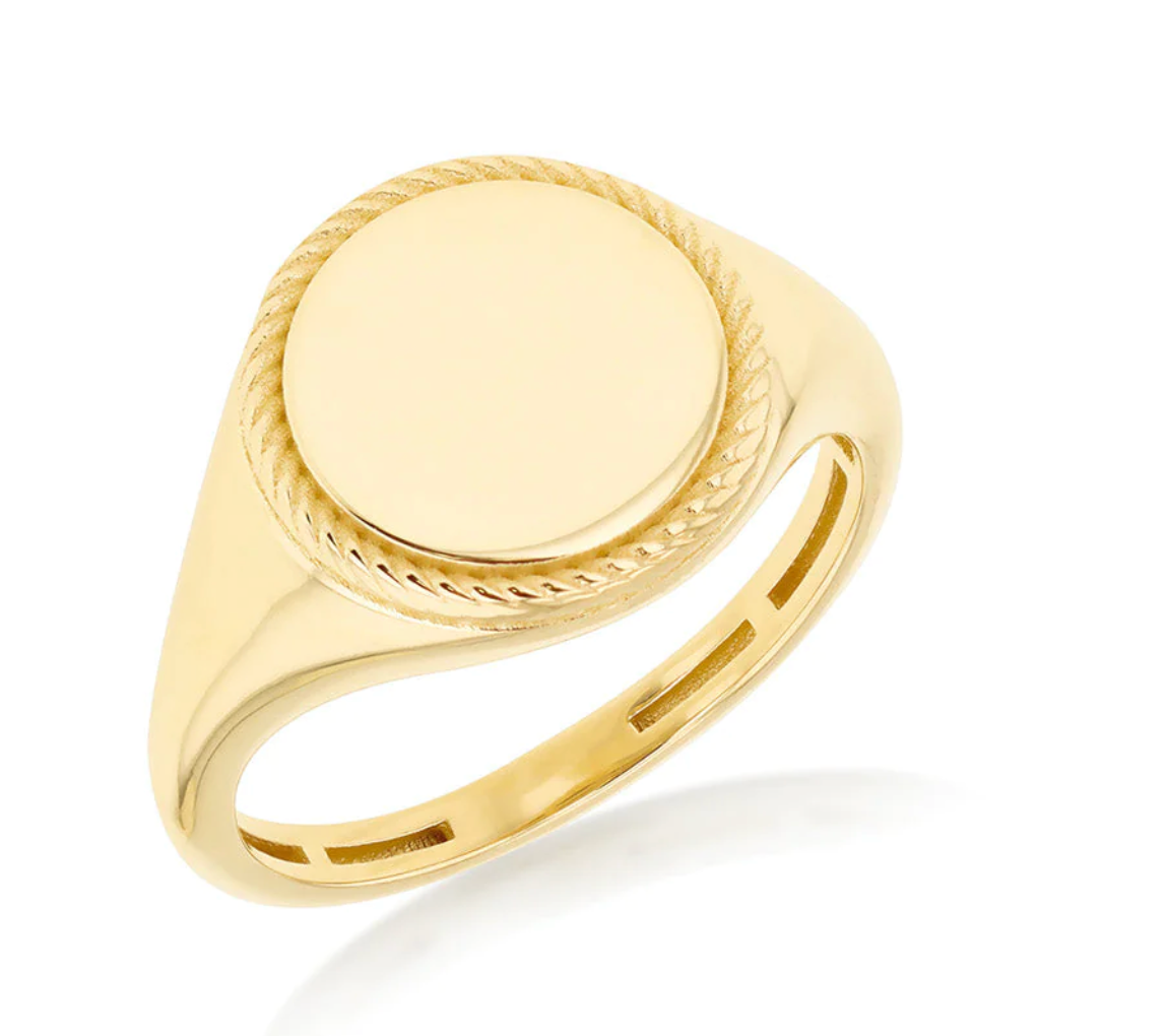 Essie Solid Gold Signet Ring - Caesar Loves Ava