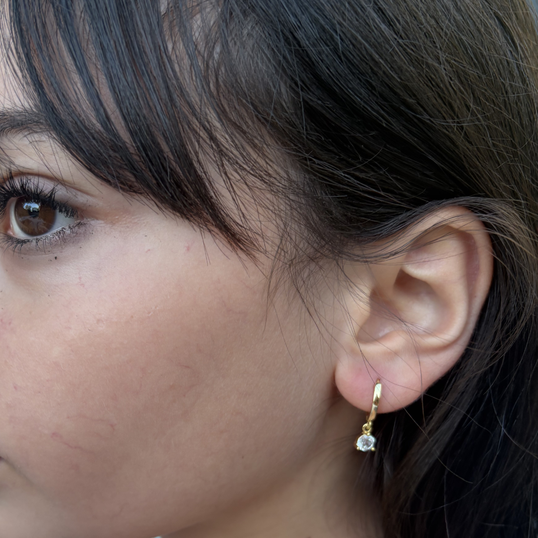 Malina Gold Plated Silver Sparkling Hoop Earrings