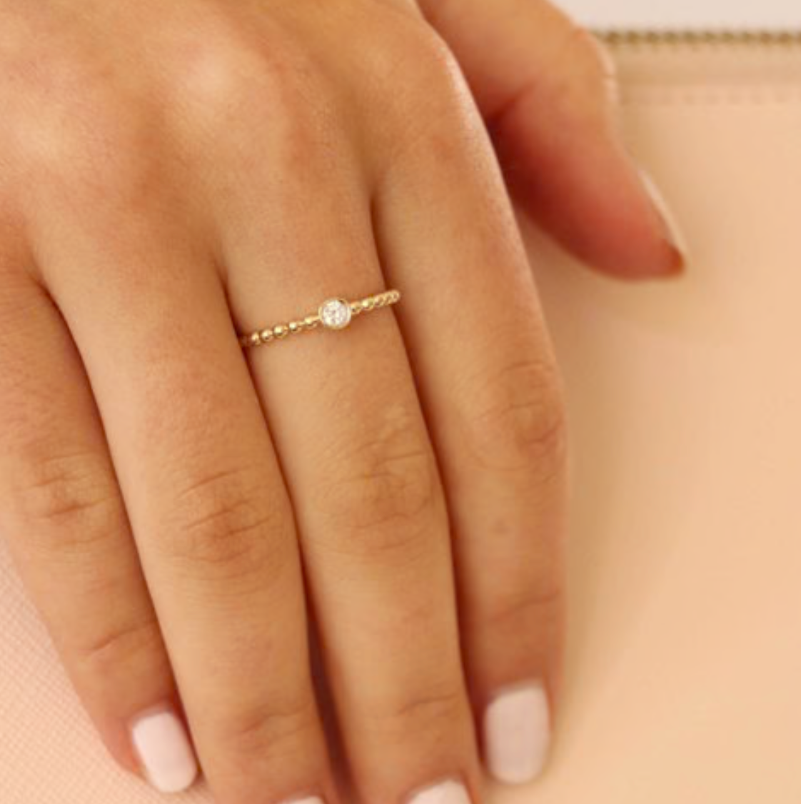 Mara Solid Gold and Diamond Bubble Ring - Caesar Loves Ava