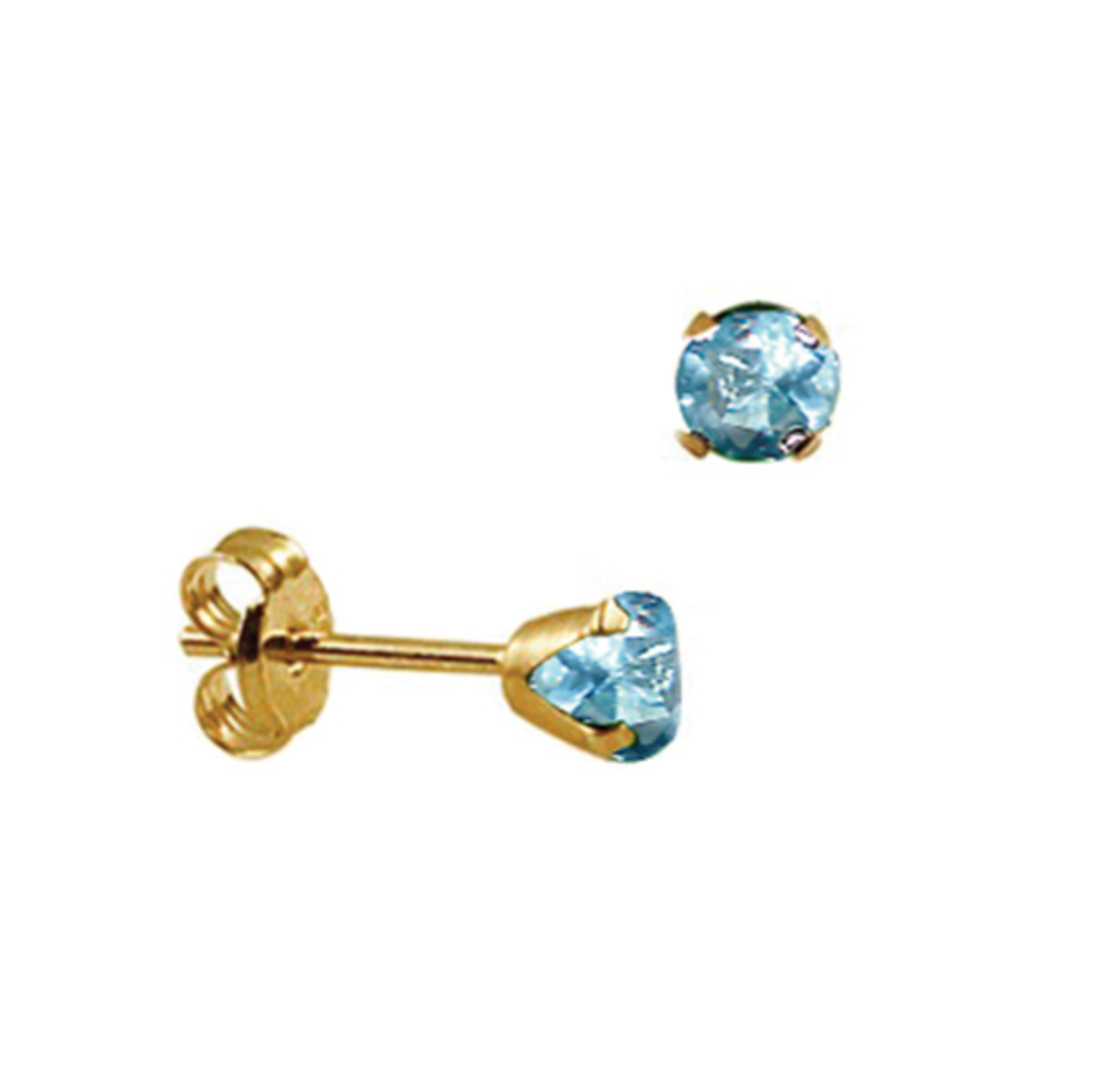 4mm Solid Yellow Gold Birthstone Studs - Caesar Loves Ava