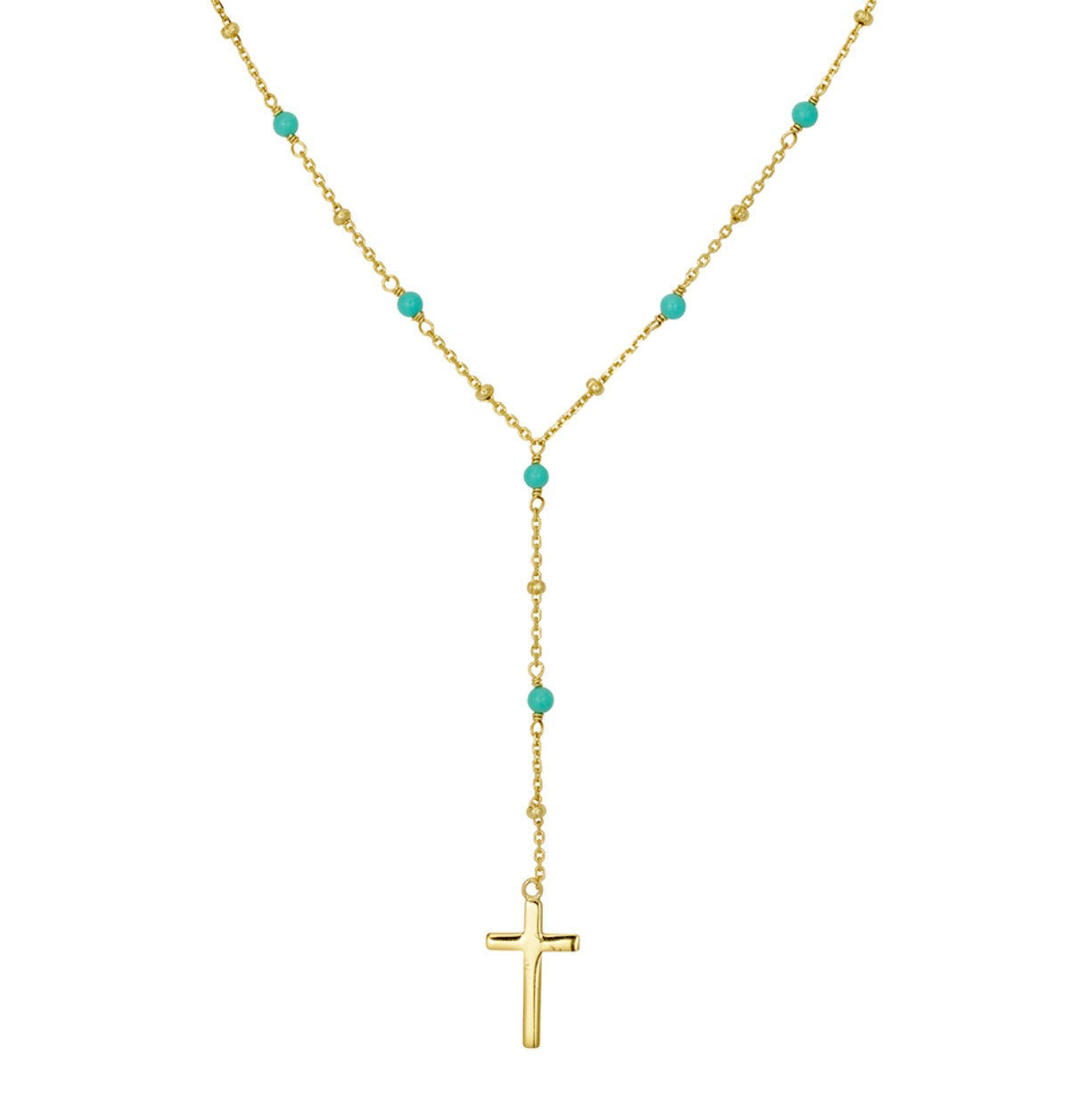 Rosalie Gold Plated Silver and Enamel Beaded Rosary - Caesar Loves Ava