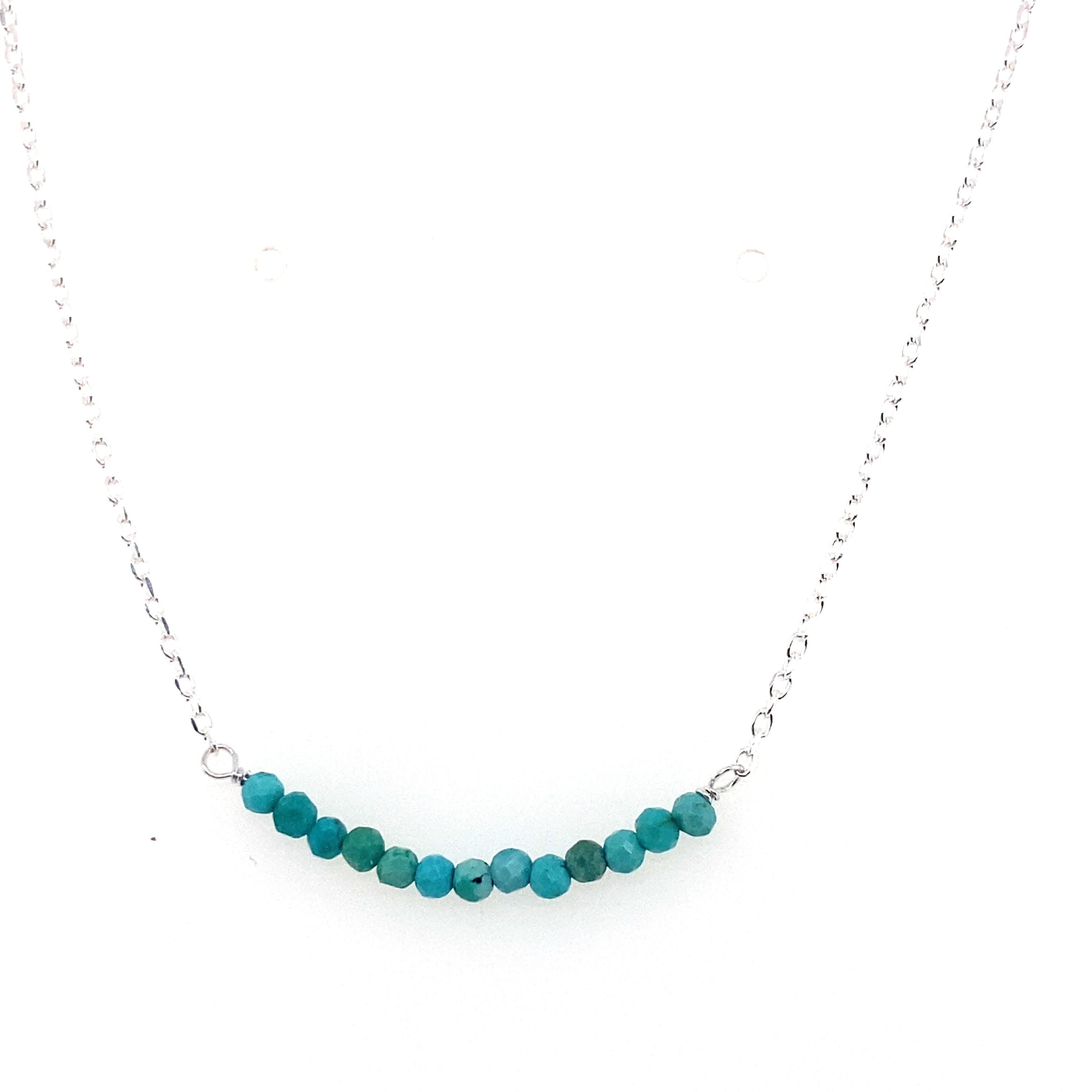 Kristine Sterling Silver Gemstone Bar Necklace - Caesar Loves Ava