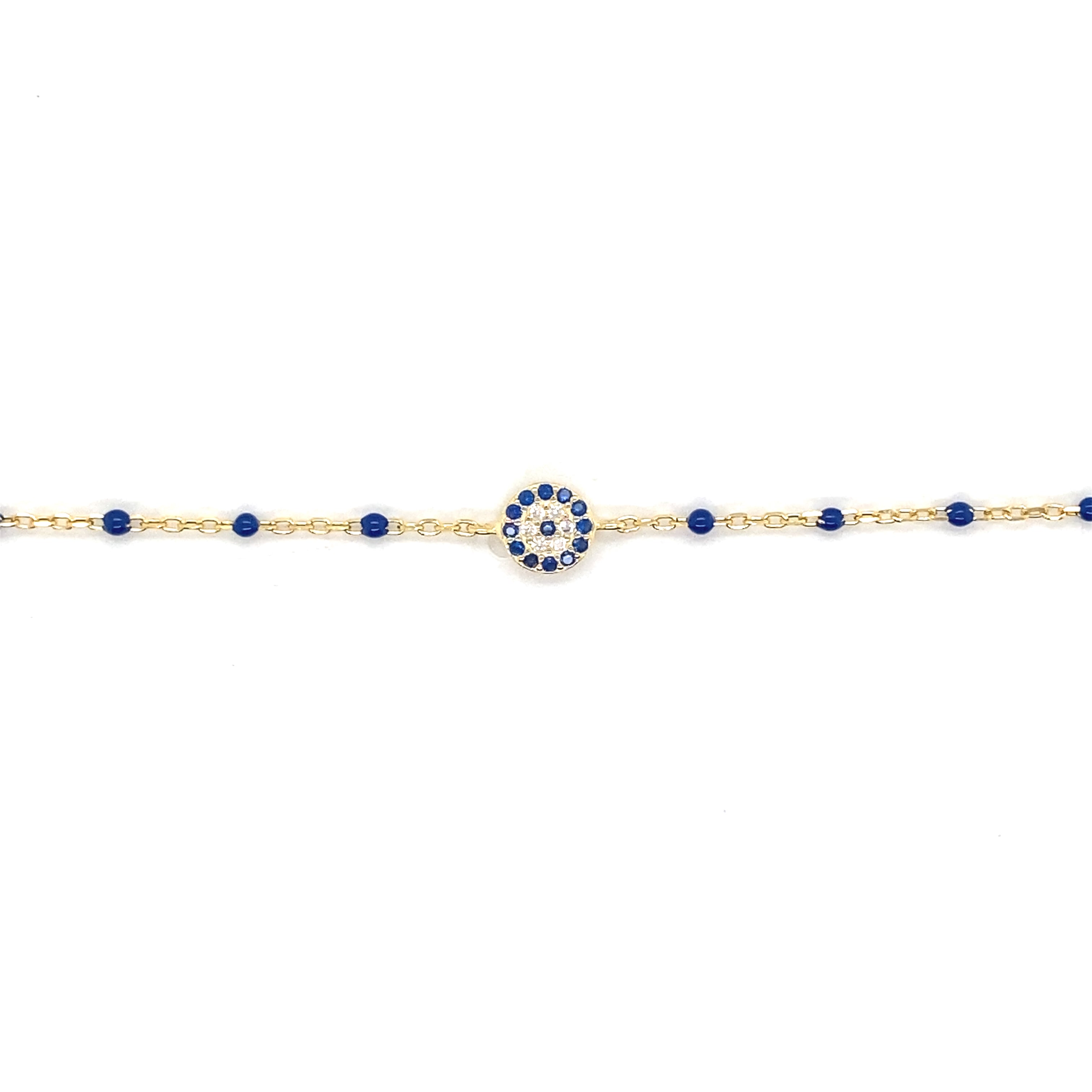 Benita Gold Plated Sterling Silver and Enamel Evil Eye Bracelet - Caesar Loves Ava