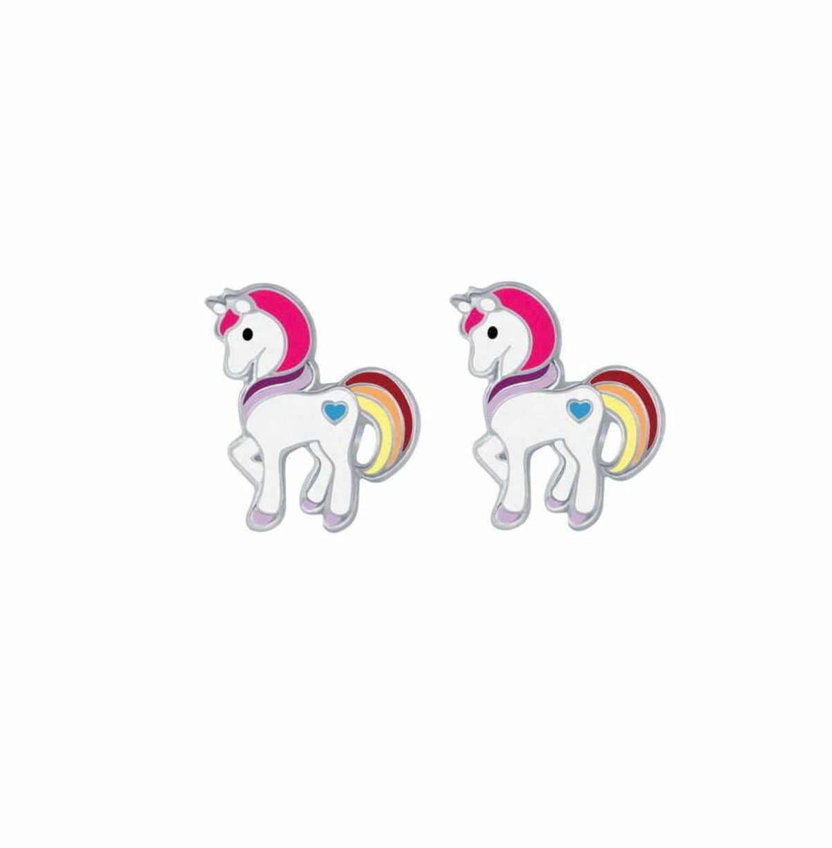 Umina Sterling Silver and Enamel Unicorn Studs - Caesar Loves Ava